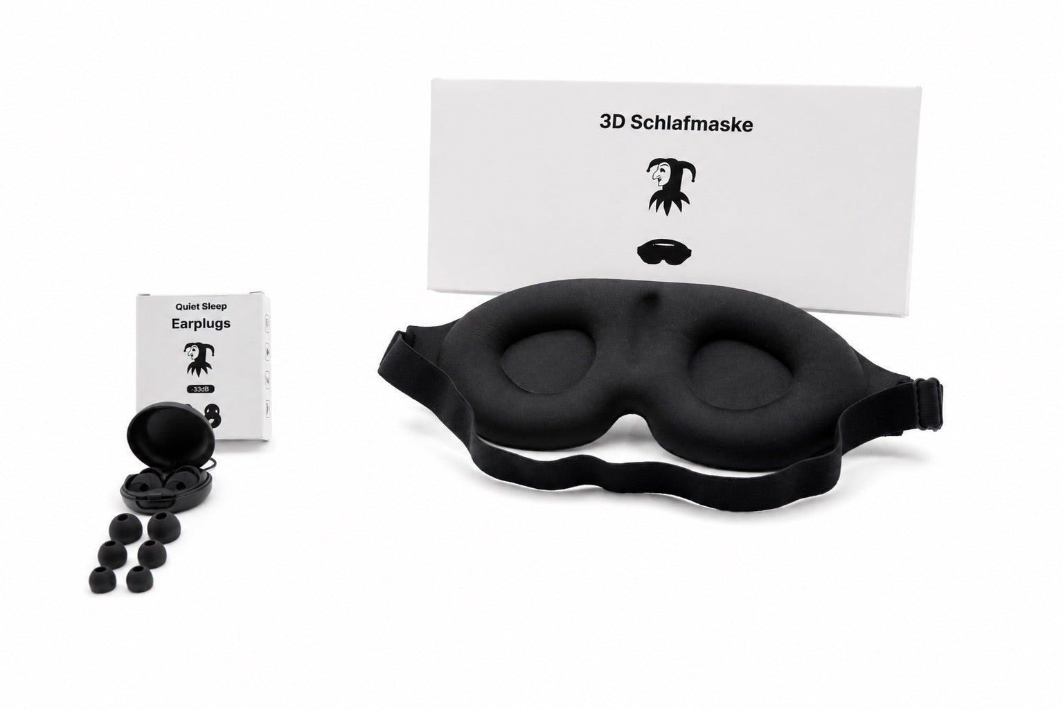 Black Bundle: Black Ueli 3D Schlafmaske und Ohrstöpsel-Set – komplettes Schlaf-Bundle Schweiz