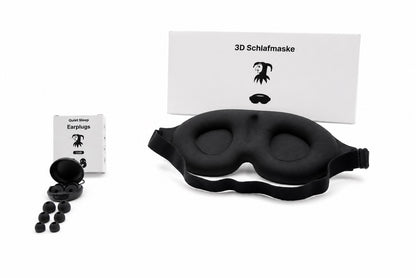 Black Bundle: Black Ueli 3D Schlafmaske und Ohrstöpsel-Set – komplettes Schlaf-Bundle Schweiz