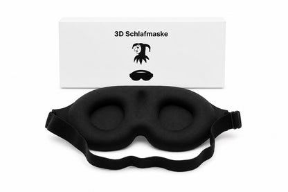 Black Ueli 3D Schlafmaske schwarz mit ergonomischer Augenfreiheit und Verpackung